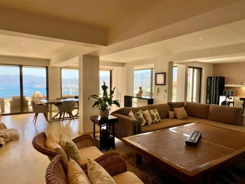 Ellinika MIT VIDEO! Kreta, Ellinika: Villa mit Meerblick, Gästestudio und Pool in der Nähe von Agios Nikolaos zu verkaufen Haus kaufen